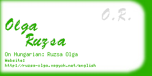 olga ruzsa business card